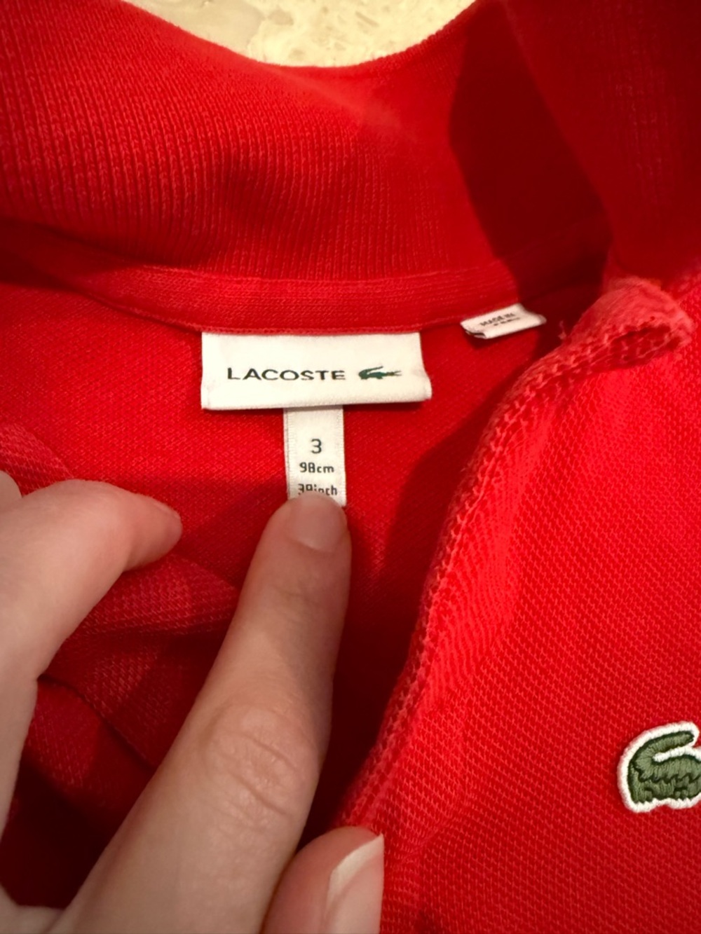 Toddler Boy Red Lacoste Polo - Size 3
